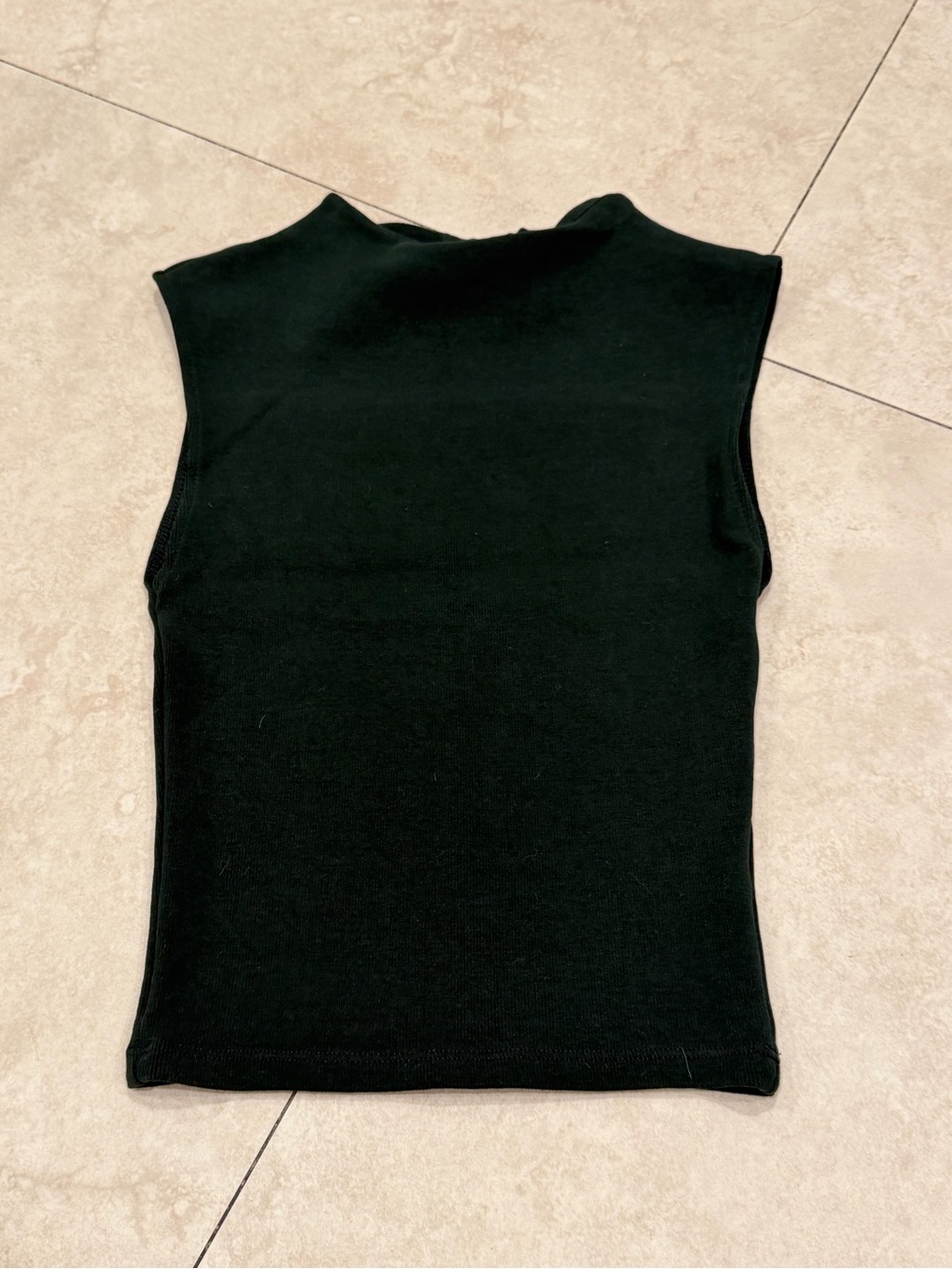 Zara Dark Green Sleeveless Mock Neck Tank